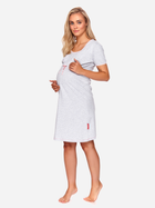 Нічна сорочка жіноча бавовняна Doctor Nap TCB.9393 S Світло-сіра (5902701114688) - зображення 5