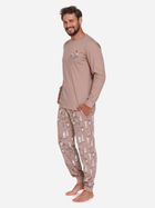 Piżama (longsleeve + spodnie) męska z bawełny Doctor Nap PMB.4329 L Beżowa (5902701171513) - obraz 3