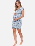 Нічна сорочка жіноча бавовняна Doctor Nap TCB.9453 S Блакитна (5903622062799) - зображення 3