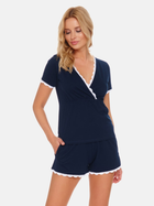 Піжама (футболка + шорти) жіноча бавовняна Doctor Nap PM.5145 S Темно-синя (5903622068326) - зображення 1