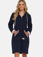 Халат жіночий бавовняний з капюшоном Doctor Nap SMZ.4508 XL Темно-синій (5902701184230) - зображення 4