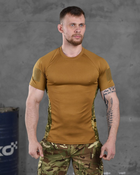 Тактична футболка потоотводящая кайот вставки піксель XL - зображення 1