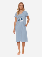 Нічна сорочка жіноча бавовняна Doctor Nap TCB.9992 XL Блакитна (5903622060207) - зображення 4