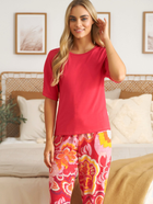 Piżama (T-shirt + spodnie) damska Doctor Nap PM.5322 S Czerwona (5902701190422) - obraz 5