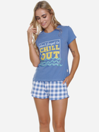 Піжама (футболка + шорти) жіноча бавовняна Doctor Nap PM.5344 M Синя (5902701191719) - зображення 5