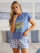 Піжама (футболка + шорти) жіноча бавовняна Doctor Nap PM.5344 M Синя (5902701191719) - зображення 6