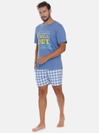 Piżama (T-shirt + szorty) męska Doctor Nap PMB.5345 S Niebieska (5902701191757) - obraz 3
