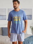 Піжама (футболка + шорти) чоловіча бавовняна Doctor Nap PMB.5345 L Синя (5902701191771) - зображення 5