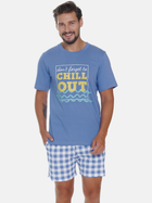 Піжама (футболка + шорти) чоловіча бавовняна Doctor Nap PMB.5345 XL Синя (5902701191788) - зображення 4