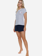 Піжама (футболка + шорти) жіноча бавовняна Doctor Nap PM.5350 M Білий/Темно-синій (5902701192037) - зображення 4
