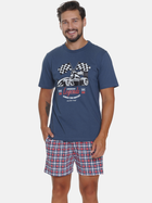 Піжама (футболка + шорти) чоловіча бавовняна Doctor Nap PMB.5353 XL Темно-синя (5902701192198) - зображення 4