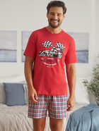 Piżama (T-shirt + szorty) męska Doctor Nap PMB.5353 L Czerwona (5902701192235) - obraz 5