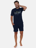 Піжама (футболка + шорти) чоловіча бавовняна Doctor Nap PMB.5355 XL Темно-синя (5902701192341) - зображення 1