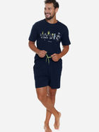 Піжама (футболка + шорти) чоловіча бавовняна Doctor Nap PMB.5355 XL Темно-синя (5902701192341) - зображення 5