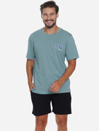 Піжама (футболка + шорти) чоловіча бавовняна Doctor Nap PMB.5356 S Зелений/Темно-синій (5902701192365) - зображення 3