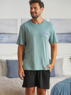 Піжама (футболка + шорти) чоловіча бавовняна Doctor Nap PMB.5356 S Зелений/Темно-синій (5902701192365) - зображення 5