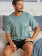 Piżama (T-shirt + szorty) męska Doctor Nap PMB.5356 S Zielony/Granatowy (5902701192365) - obraz 6