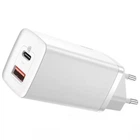 Мережевий зарядний пристрій BASEUS GaN2 Lite Quick Charger 65W 1USB+1Type-C 5A White