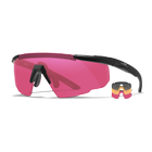 Захисні балістичні окуляри зі змінними лінзами WILEY-X Saber Advanced, сірі, рожеві, помаранчеві лінзи в чорній оправі - зображення 2