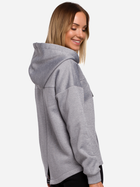 Bluza damska rozpinana streetwear z kapturem Made Of Emotion M550 S Szara (5903068493515) - obraz 2