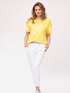 Koszulka damska bawełniana Look Made With Love Inca 114 L/XL Żółta (5903999304423) - obraz 3