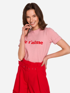Koszulka damska bawełniana Makover K127 XL Różowa (5903887667760) - obraz 5