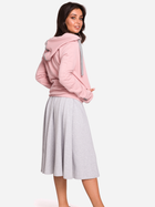Bluza damska z kapturem elegancka BeWear B127 S Różowa (5903068448645) - obraz 4