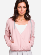 Bluza damska z kapturem elegancka BeWear B127 2XL Różowa (5903068448669) - obraz 1