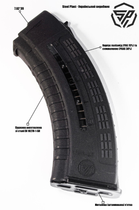 Магазин для АК 7.62*39 Стилпласт черный полимерный с окном - изображение 1