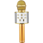 Детский Bluetooth караоке микрофон Wster WS-858 и портативная MP3 колонка 2в1, ручной микрофон Gold