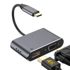 Adapter Platinet Multimedia USB Type-C - HDMI + VGA F/F Black (PMMA9832) - obraz 1