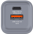 Ładowarka sieciowa Verbatim USB A + USB C + EU/UK Adapter 35W Black (VWCGAN35) - obraz 2