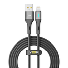 Кабель для зарядки и обмена данными USB YOKI YK-LE17 LED Series USB/Lightning 12W (2.4A/5V) 2m Black