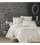 Комплект постельного белья Deluxe Satin First Choice - First Choice - DLX-76 NEW TREND CREAM - Евро - Молочный