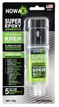 Клей NOWAX епоксидний прозорий двокомпонентний SUPER EPOXY ADHESIV 30мл (628717)