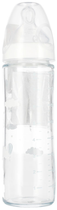 Скляна пляшечка для годування Nuk New Classic з соскою Біла 240 мл (4008600441335) - зображення 1