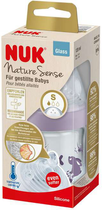 Скляна пляшечка для годування Nuk Nature Sense з соскою Бузкова 240 мл (4008600441366) - зображення 2