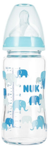 Скляна пляшечка для годування Nuk First Choice з індикатором температури 0-6 місяців Бірюзова 240 мл (4008600441410) - зображення 1