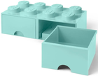 Pudełko LEGO Storage Brick 8 z szufladą i ośmioma wypustkami Aqua Blue (40061742) - obraz 4