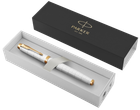 Ручка пір'яна Parker IM Premium White and Gold Fountain Pen with Chrom Синя (3026981436499) - зображення 1