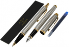 Zestaw Waterman Allure Deluxe Steel Gold Długopis + Pióro wieczne Niebieskie (5000005076432) - obraz 5
