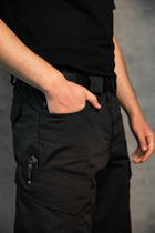Штани чоловічі карго модель SLAVA чорні розмір 42/34 + подарунок шеврон "ПОЛІЦІЯ" розміром 12*2,5 см - зображення 3