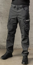 Штани чоловічі карго модель SLAVA чорні розмір 33/32 + подарунок шеврон "ПОЛІЦІЯ" розміром 12*2,5 см - зображення 1
