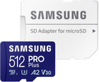 Karta pamięci Samsung PRO Plus microSDXC 512GB Class 10 UHS-I U3 V30 A2 + adapter SD (MB-MD512SA/EU) - obraz 1
