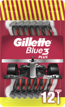 Одноразові станки для гоління чоловічі Gillette Blue3 Plus Nitro Masz Red 12 шт (8700216148146) - зображення 1