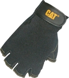 Захисні рукавички CAT без пальців зі свинячої шкіри L чорні (4895171749584) - зображення 1