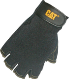Захисні рукавички CAT без пальців зі свинячої шкіри XL чорні (4895171749614) - зображення 1