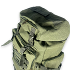 Рюкзак тактичний 50 л, одне відділення на стяжці, додаткові кишені, розмір: 70*35*20 см, хакі - изображение 2