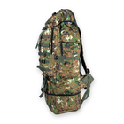 Тактично-туристичний рюкзак з розширенням, 90 л, розмір: 90(75)*40*25 см, коричнево-зелений піксель - изображение 7