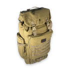 Рюкзак тактичний 50 л, одне відділення на стяжці, додаткові кишені, розмір: 70*35*20 см, койот - изображение 4